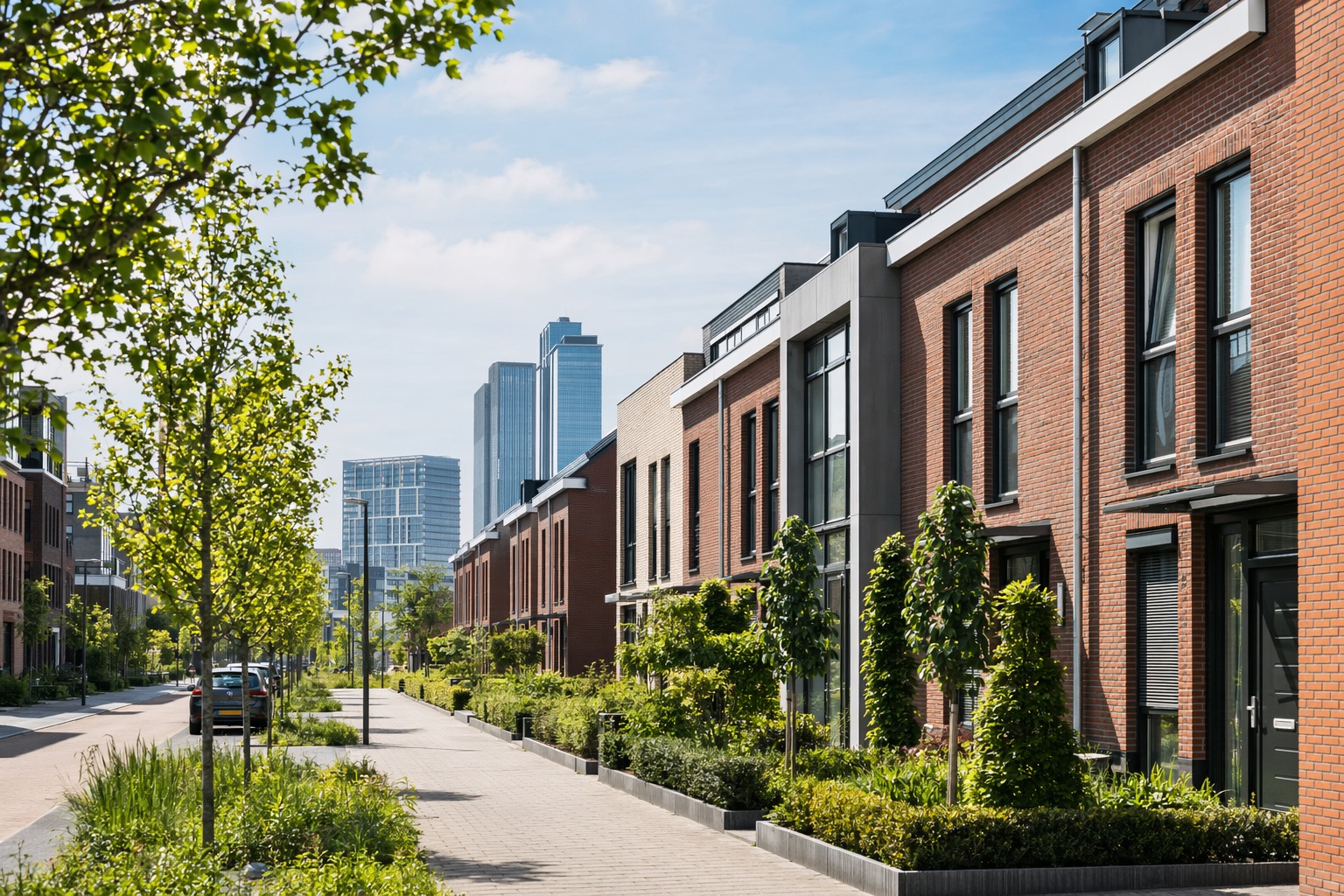 Dutch valuation visual: brick townhouses home valuation Dutch home