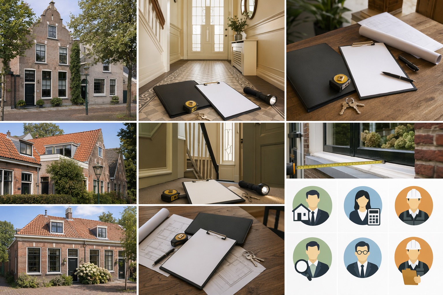 Dutch home buying visual: condition check clipboard home valuation