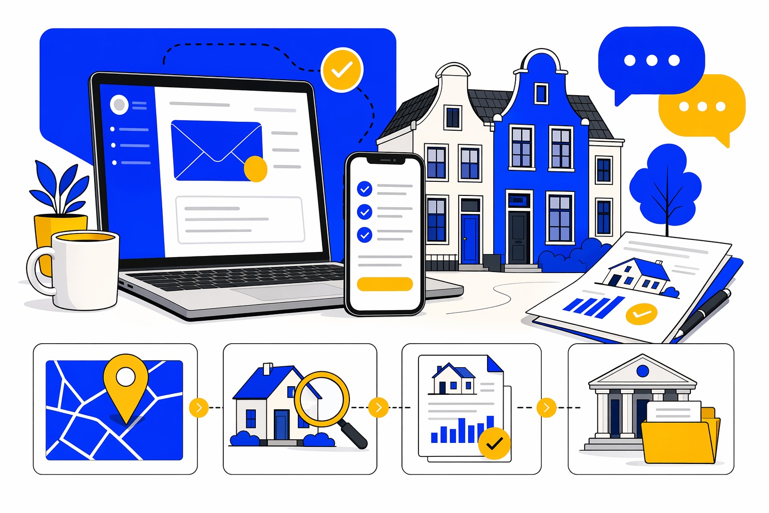 Dutch property transfer visual: online lender valuation documents Dutch home