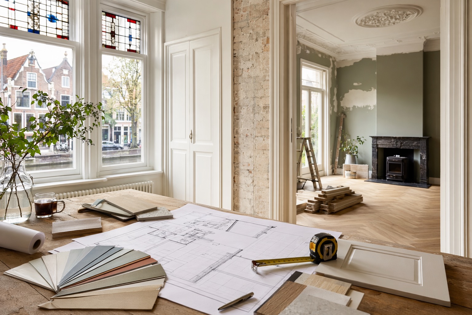 Dutch mortgage planning desk for checking a calculator estimate before a review