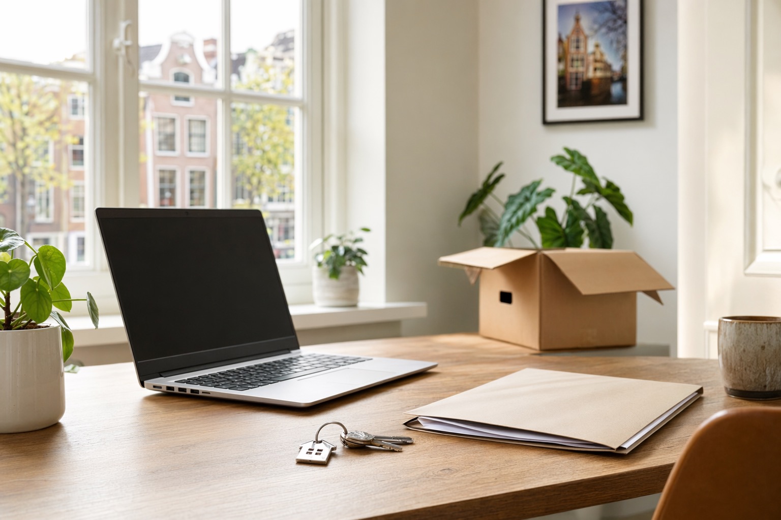 Dutch leasehold visual: valuation preparation laptop keys Dutch home