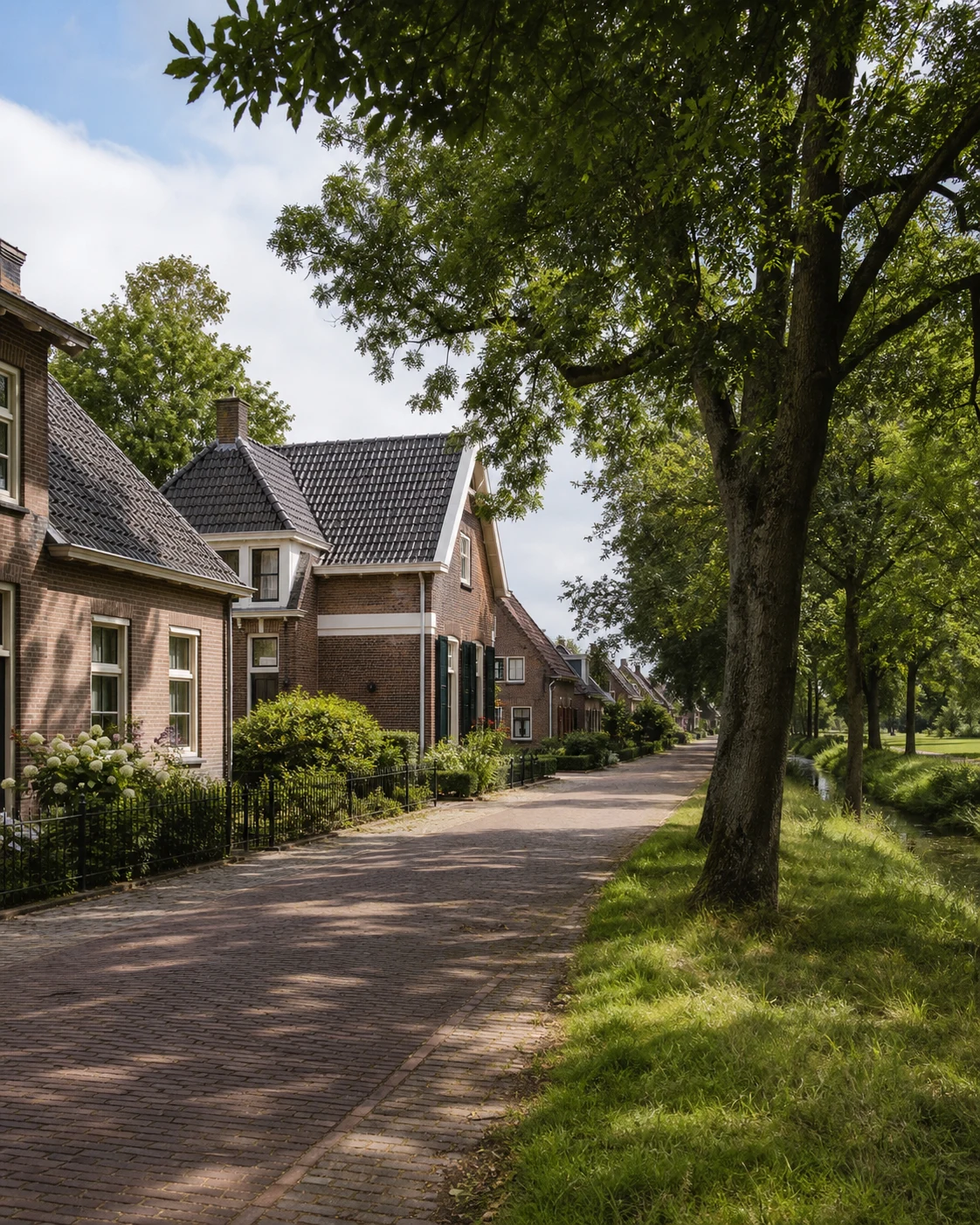 House Valuation in Aalst 1 Quiet tree-lined residential street with Dutch homes in Aalst, North Brabant