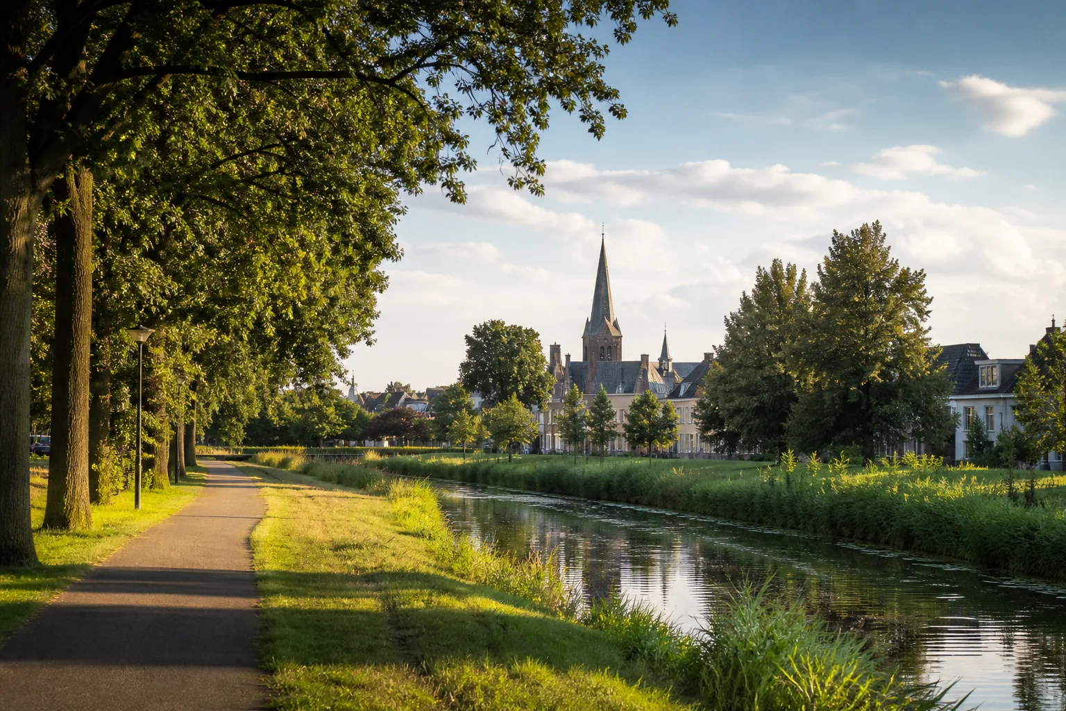 House Valuation in Best 3 Best historic brick homes beside a green water-side setting in North Brabant