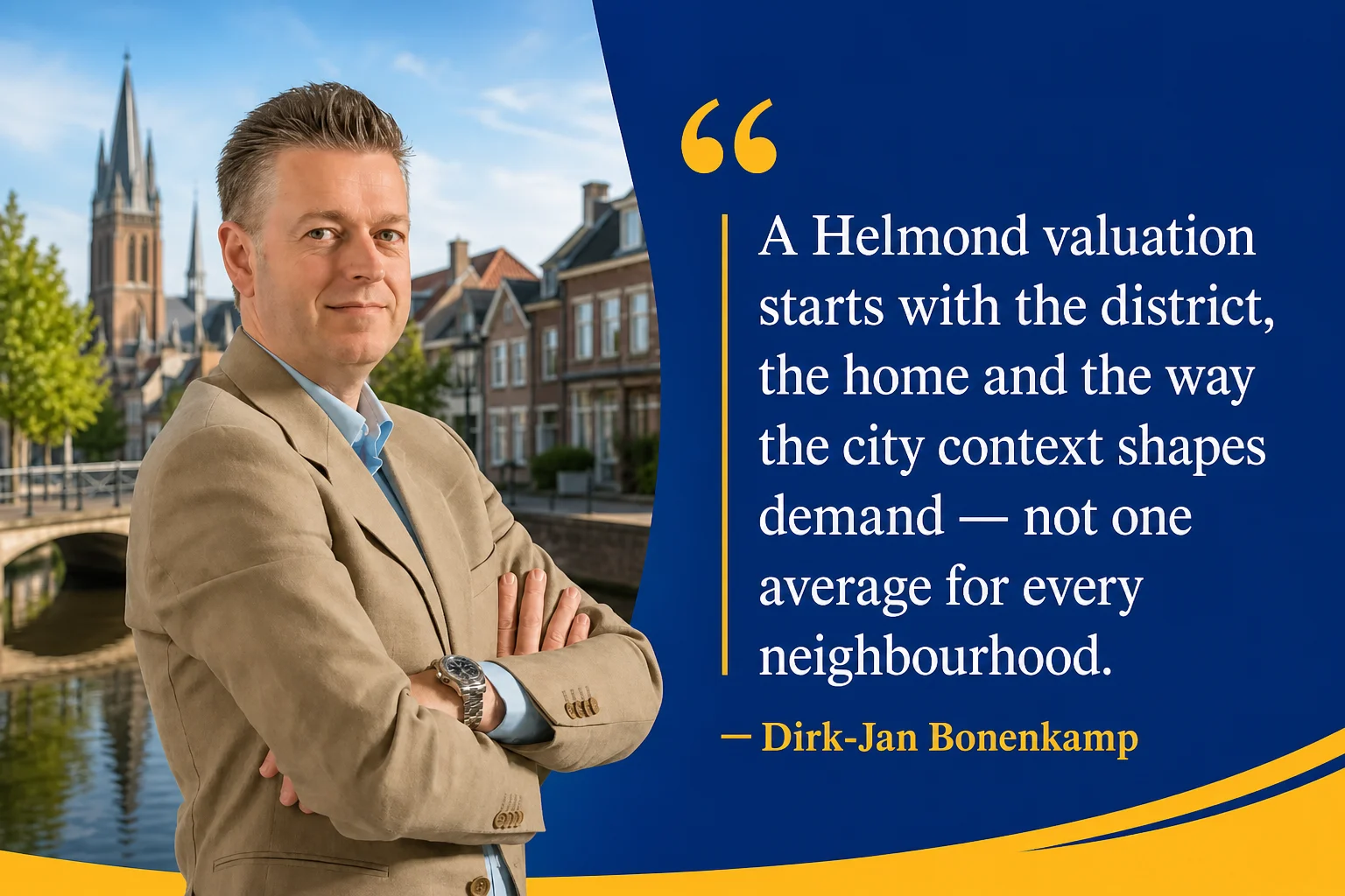 Dirk-Jan Bonenkamp explaining why Helmond neighbourhood, plot and green setting matter in a valuation