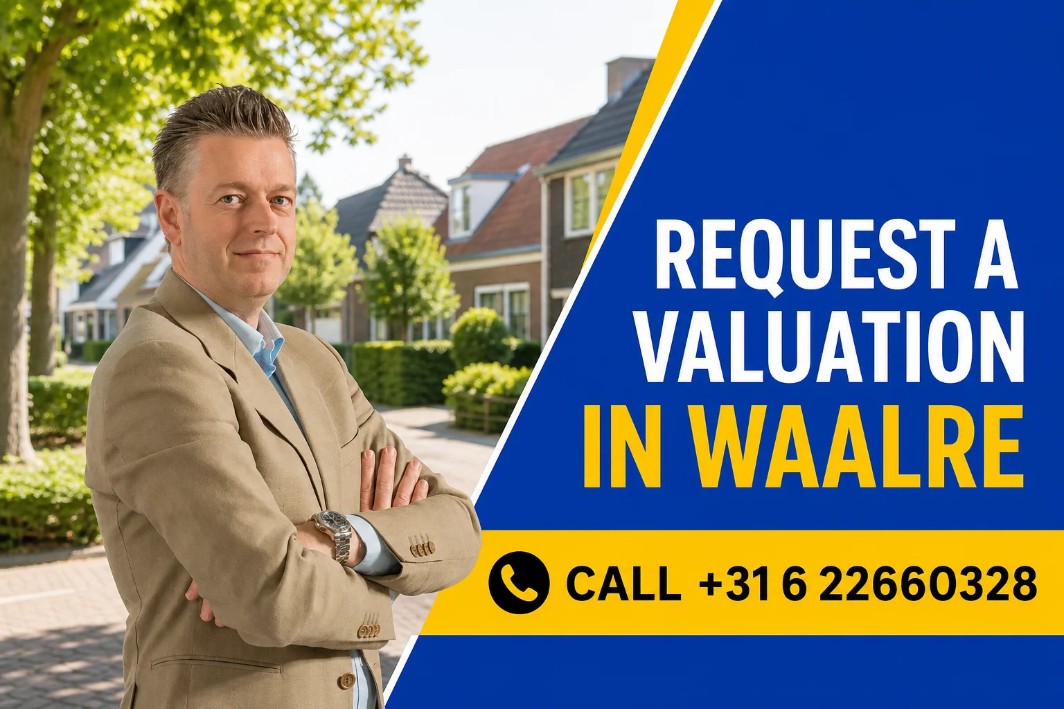 Request a property valuation in Waalre with Dirk-Jan Bonenkamp; call +31 6 22660328