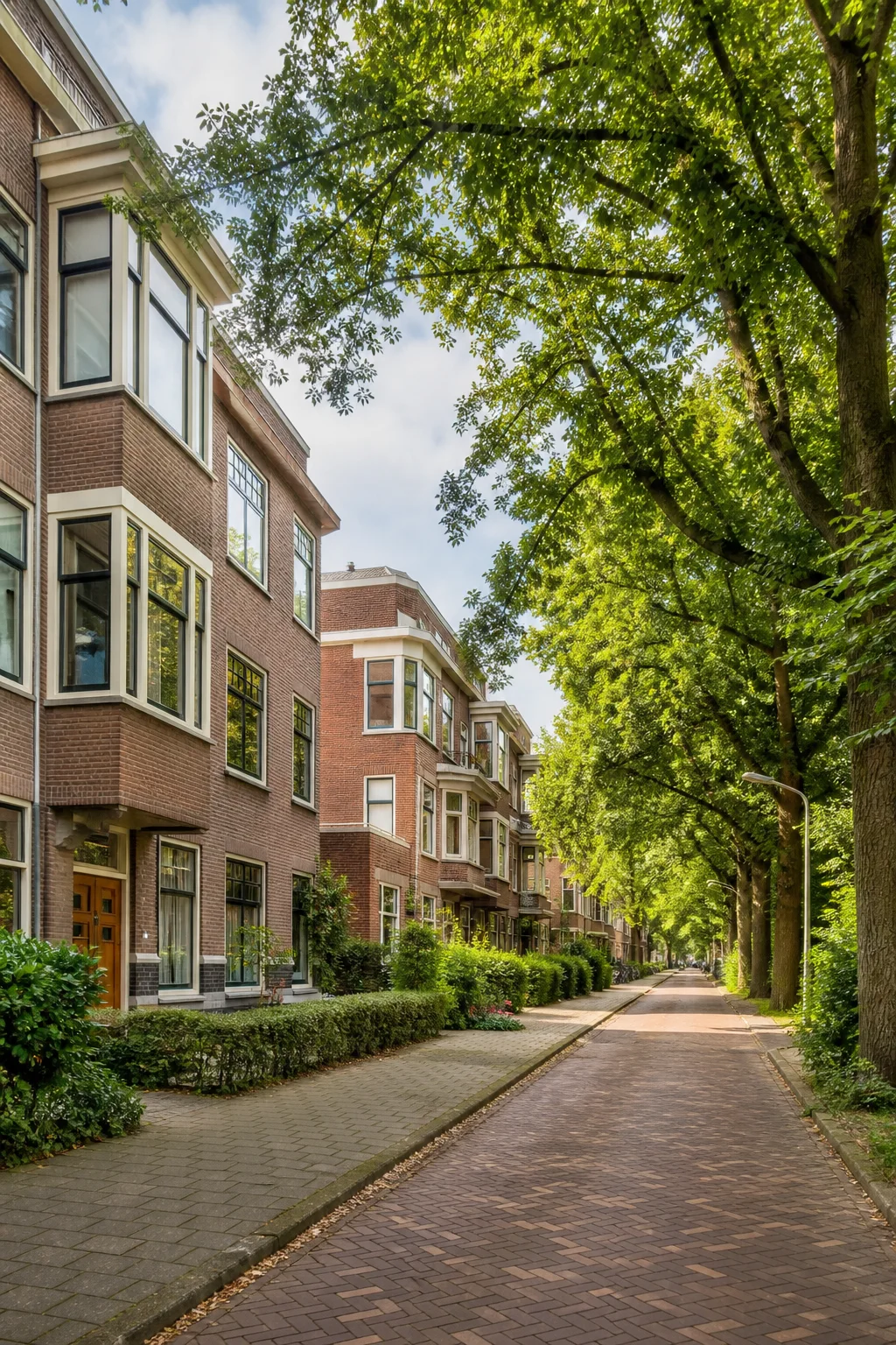 House Valuation in Genneperzijde 1 Portrait view of a Dutch residential street and park edge in Genneperzijde