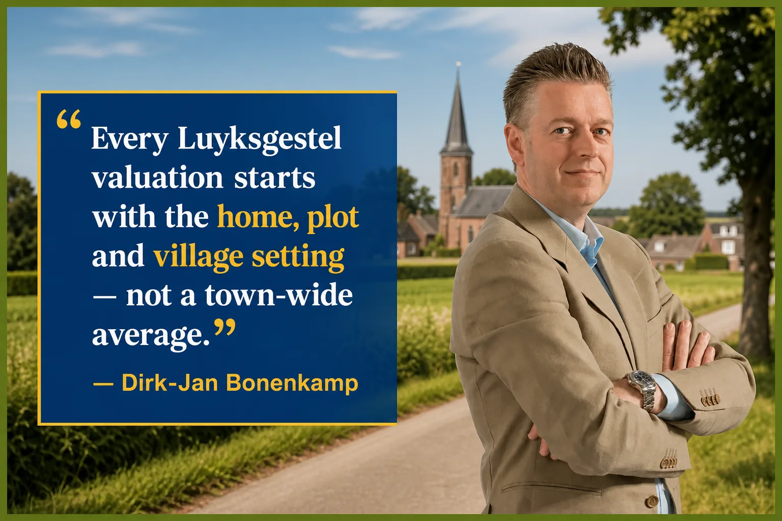 House Valuation in Luyksgestel 5 Dirk-Jan Bonenkamp explaining why Luyksgestel's village, plot and border settings need different comparable sets