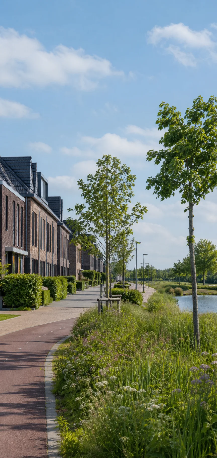 House Valuation in Meerhoven 1 Quiet tree-lined residential street with Dutch homes in Meerhoven, North Brabant