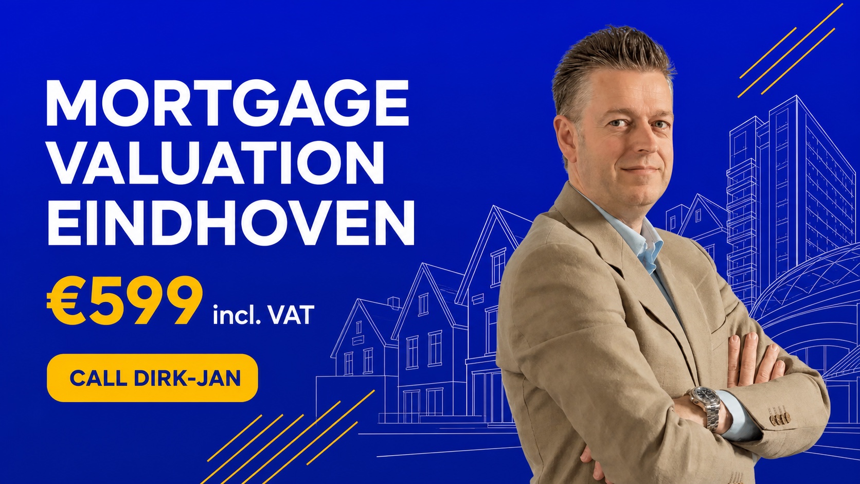Dirk-Jan Bonenkamp of Cheetah Valuations for a mortgage valuation in Eindhoven, priced at EUR 599 including VAT.