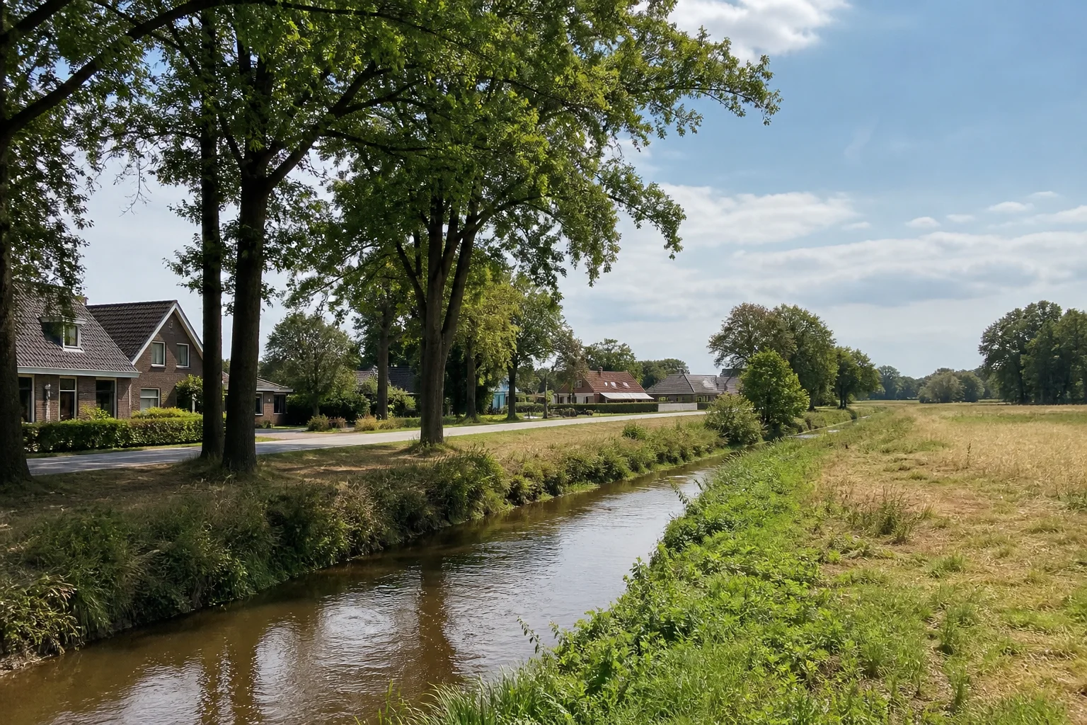 House Valuation in Steensel 3 Steensel village edge with green fields, mature trees and brick homes in North Brabant
