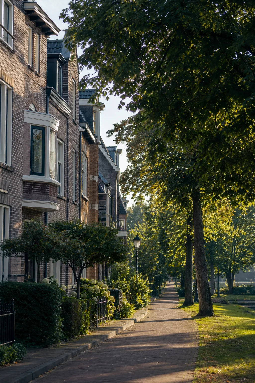 House Valuation in Stratum, Eindhoven 1 Residential street in Stratum, Eindhoven, with mature trees and brick homes