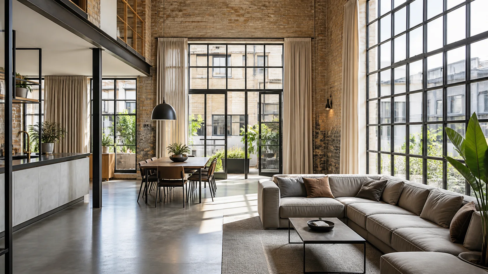 House Valuation in Strijp-S 5 Representative high-ceiling Strijp-S loft interior with industrial windows and exposed brick