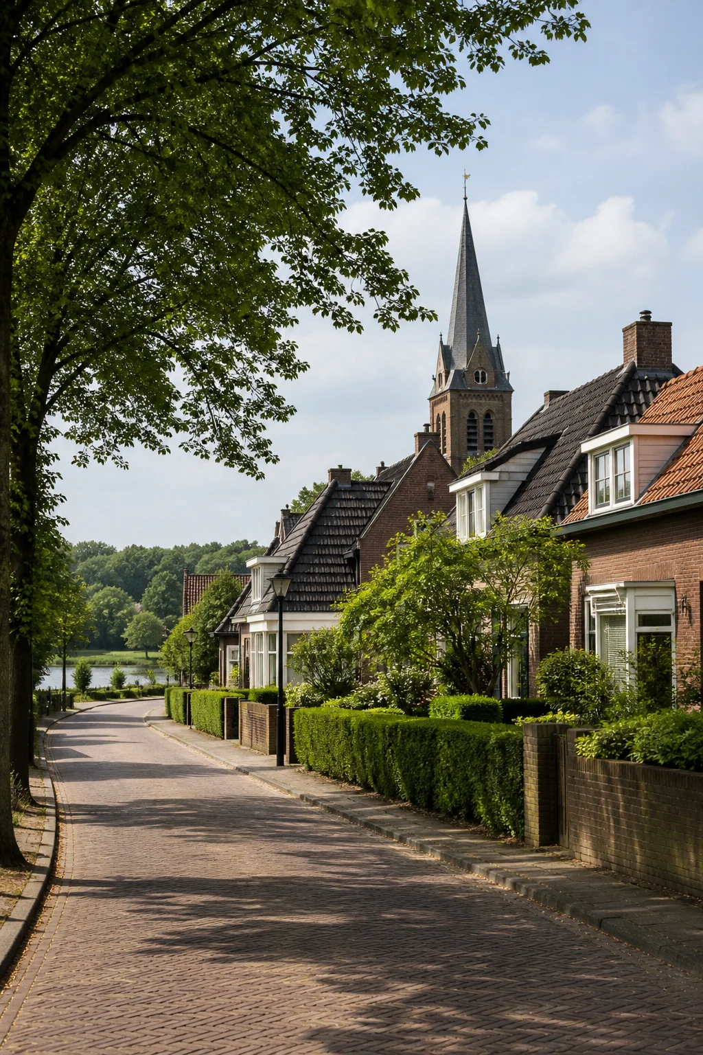 House Valuation in Valkenswaard 1 Valkenswaard village street with brick homes, mature trees and a North Brabant setting