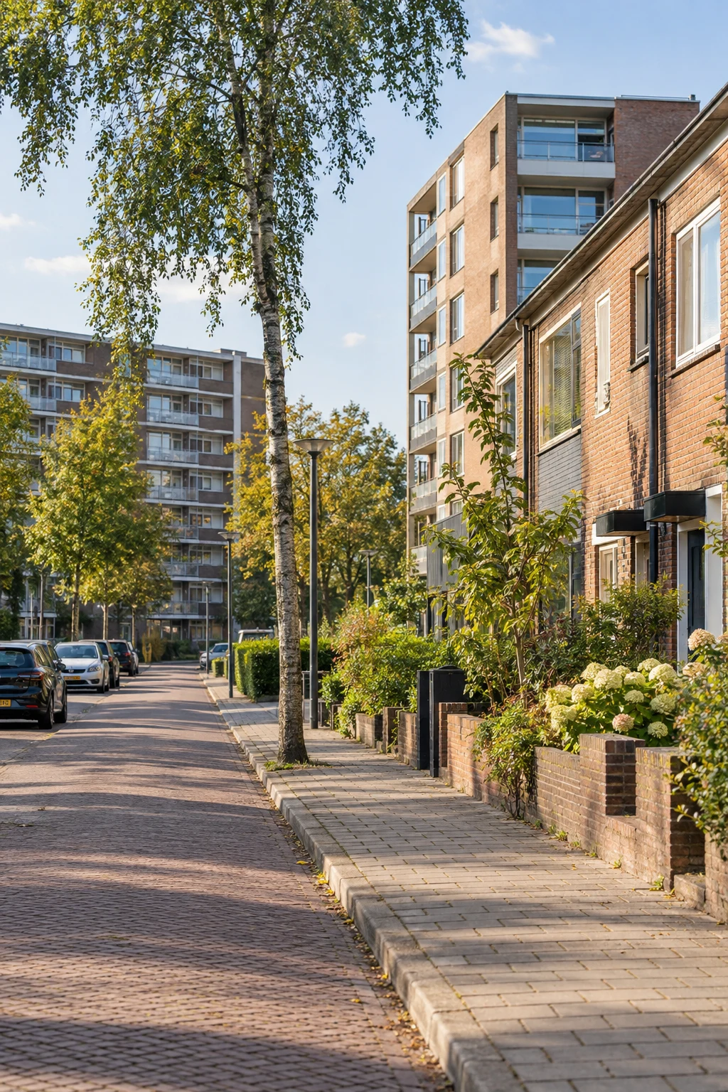 Representative residential street and Dutch homes used for the Woensel-Zuid, Eindhoven property-valuation guide